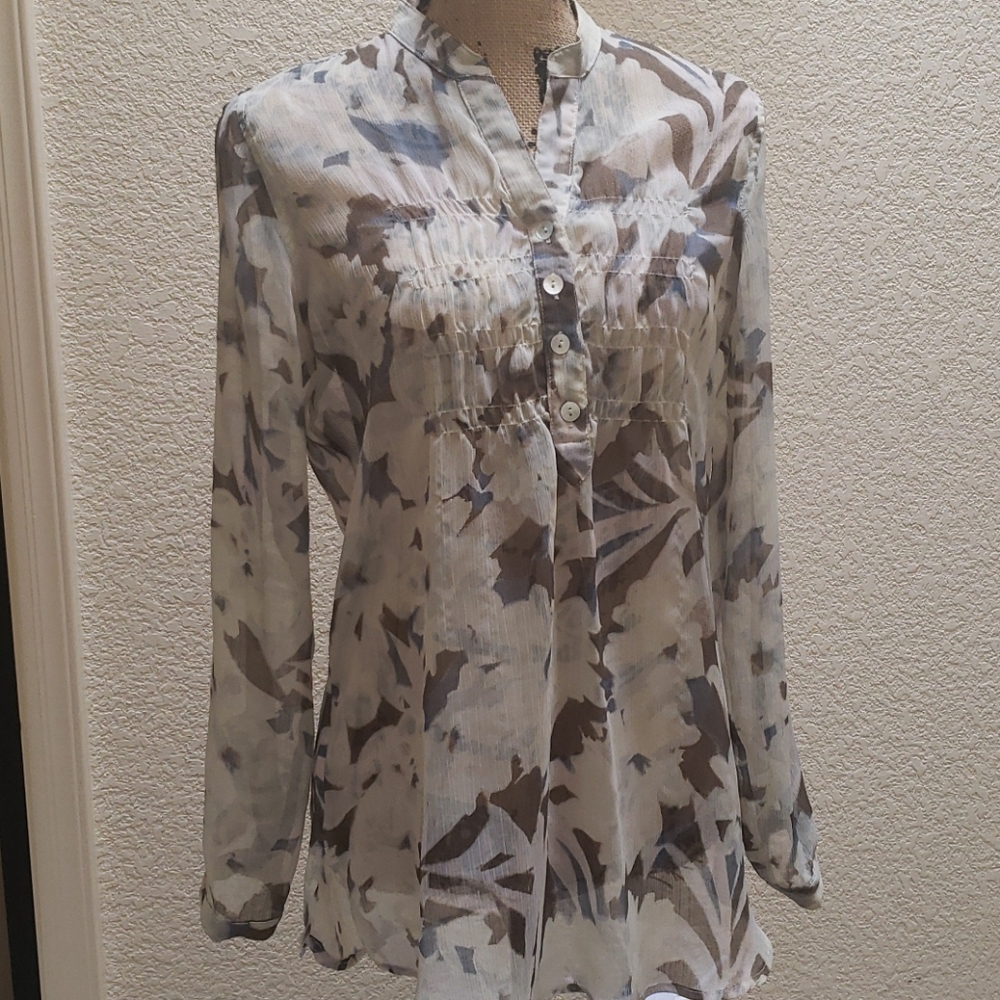 Coldwater Creek Sheer Print Tunic